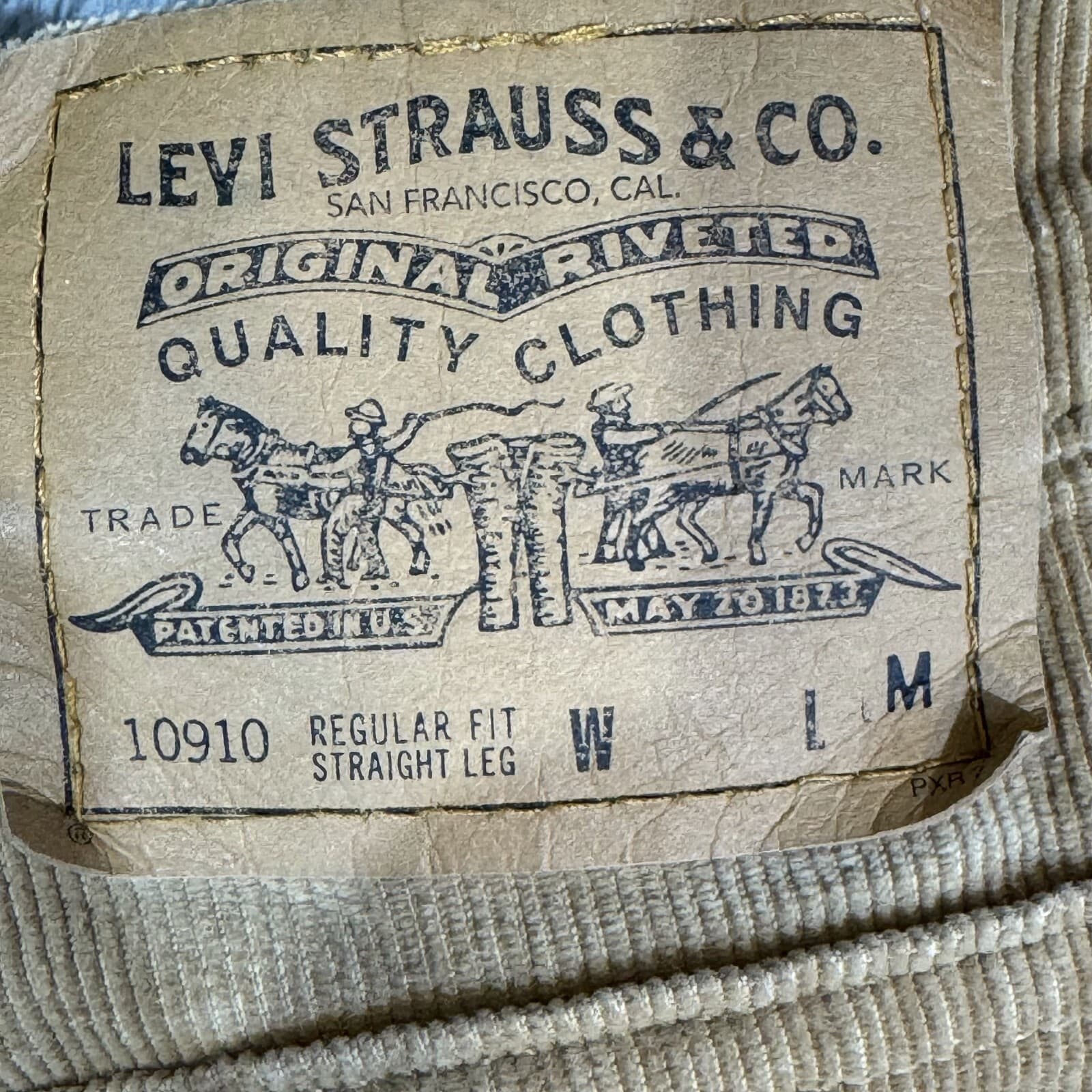 Levi's 910 Womens Jeans 13 Beige Corduroy Mid-Rise Straight Leg - Thumbnail 3