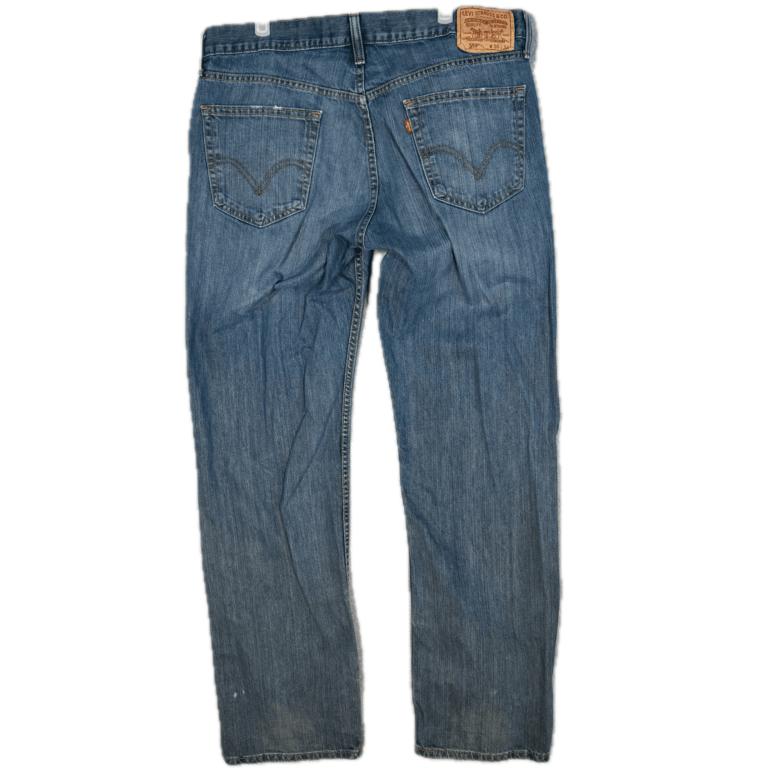 Levi's 559 Men's Jeans 36x34 Blue Denim Relaxed Fit Mid-Rise Straight Leg - Thumbnail 2