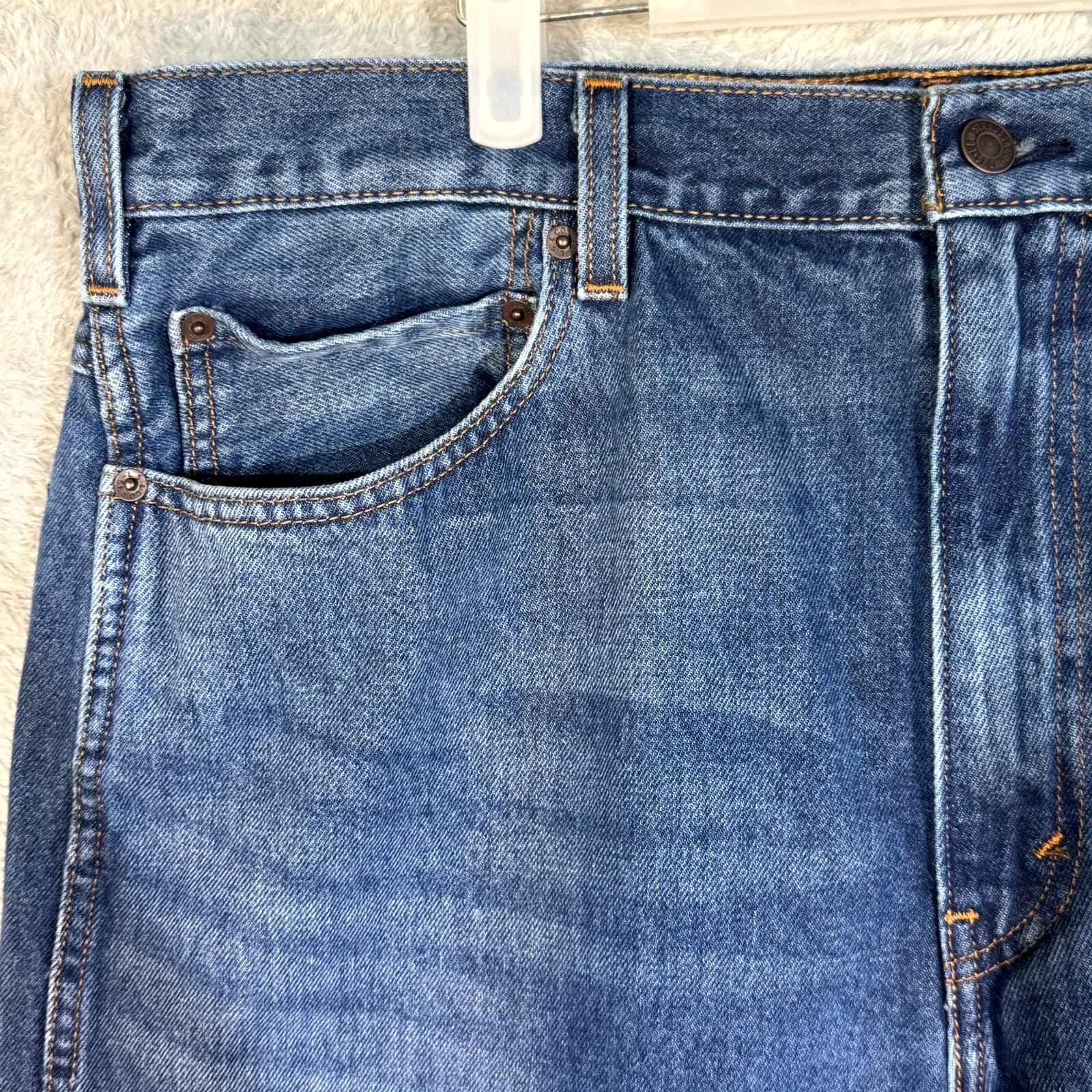 Levi's Western Fit Jeans 40x30 Blue Denim High Rise Straight Leg Cowboy Fit - Thumbnail 3