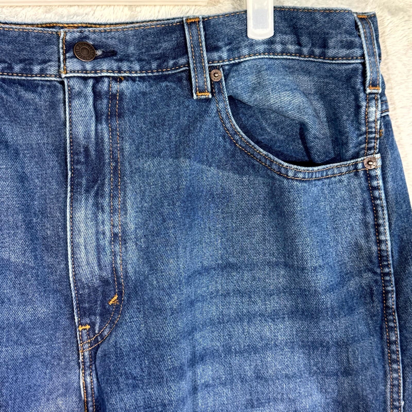 Levi's Western Fit Jeans 40x30 Blue Denim High Rise Straight Leg Cowboy Fit - Thumbnail 4