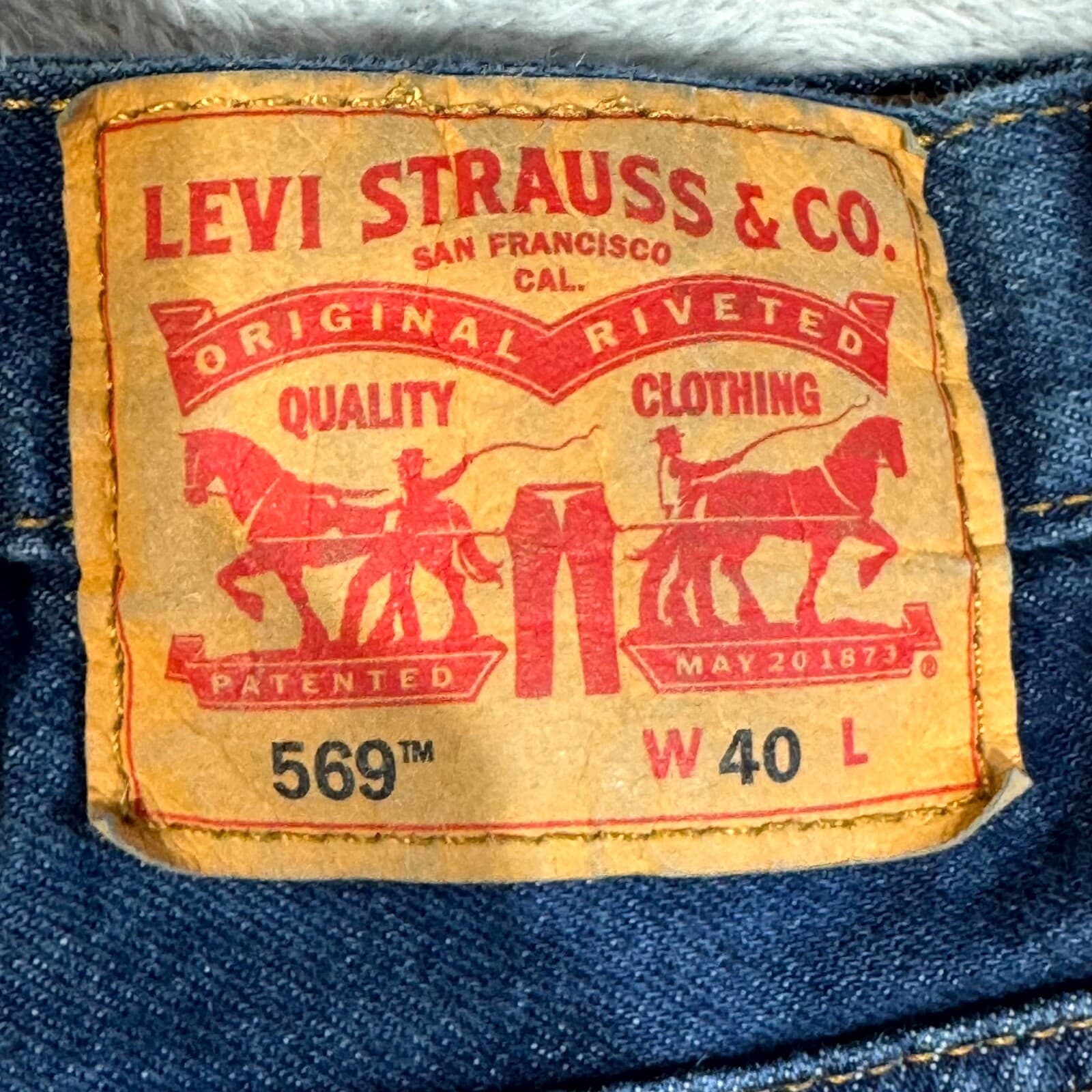 Levi's 569 Men's Shorts 40 Blue Denim High-Rise Loose Fit 5-Pocket - Thumbnail 7