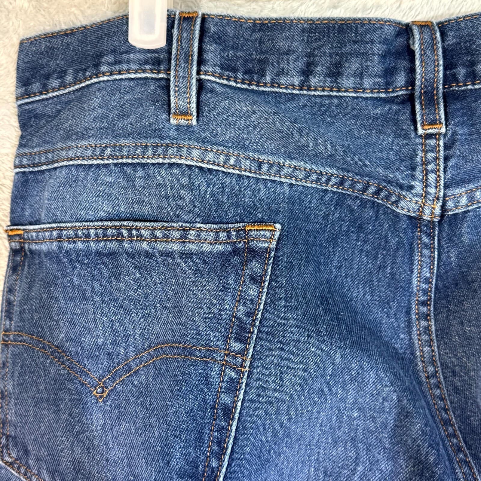 Levi's Western Fit Jeans 40x30 Blue Denim High Rise Straight Leg Cowboy Fit - Thumbnail 6