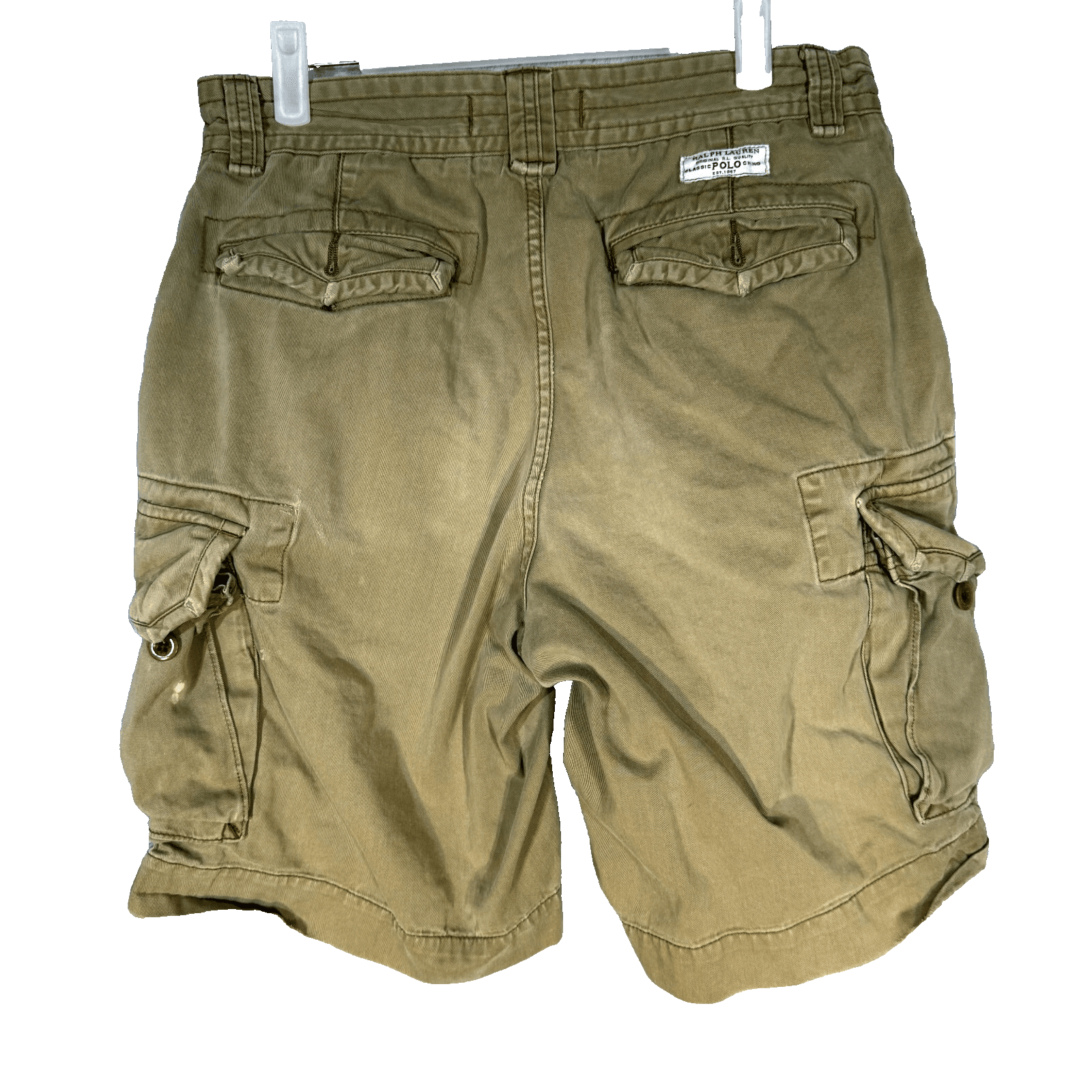Polo Ralph Lauren Cargo Shorts Men 32 Tan Cotton Mid Rise Utility Casual Preppy - Thumbnail 2