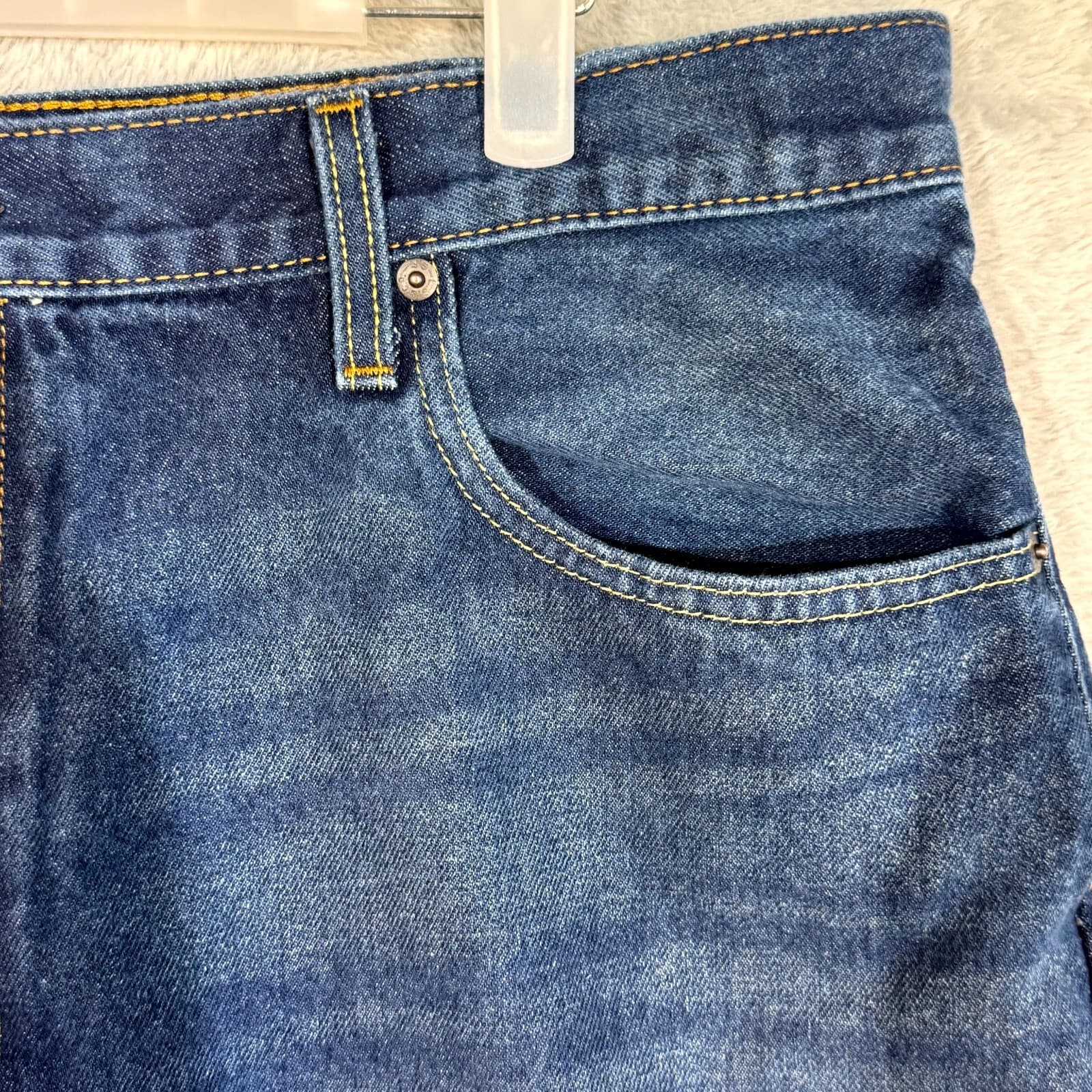 Levi's 569 Men's Shorts 40 Blue Denim High-Rise Loose Fit 5-Pocket - Thumbnail 4