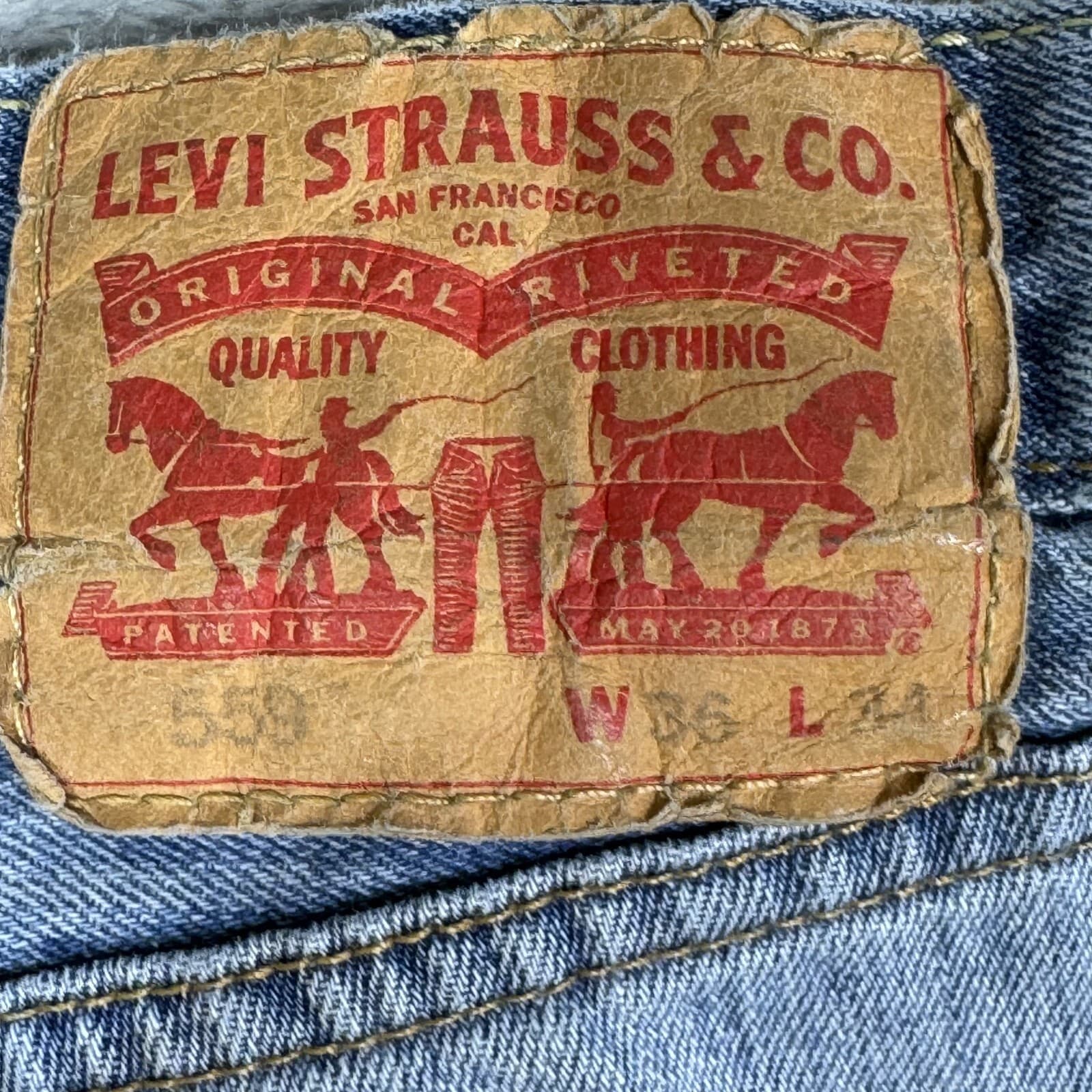Levi's 559 Men's Jeans 36x34 Blue Denim Mid-Rise Medium Wash Straight Leg - Thumbnail 7
