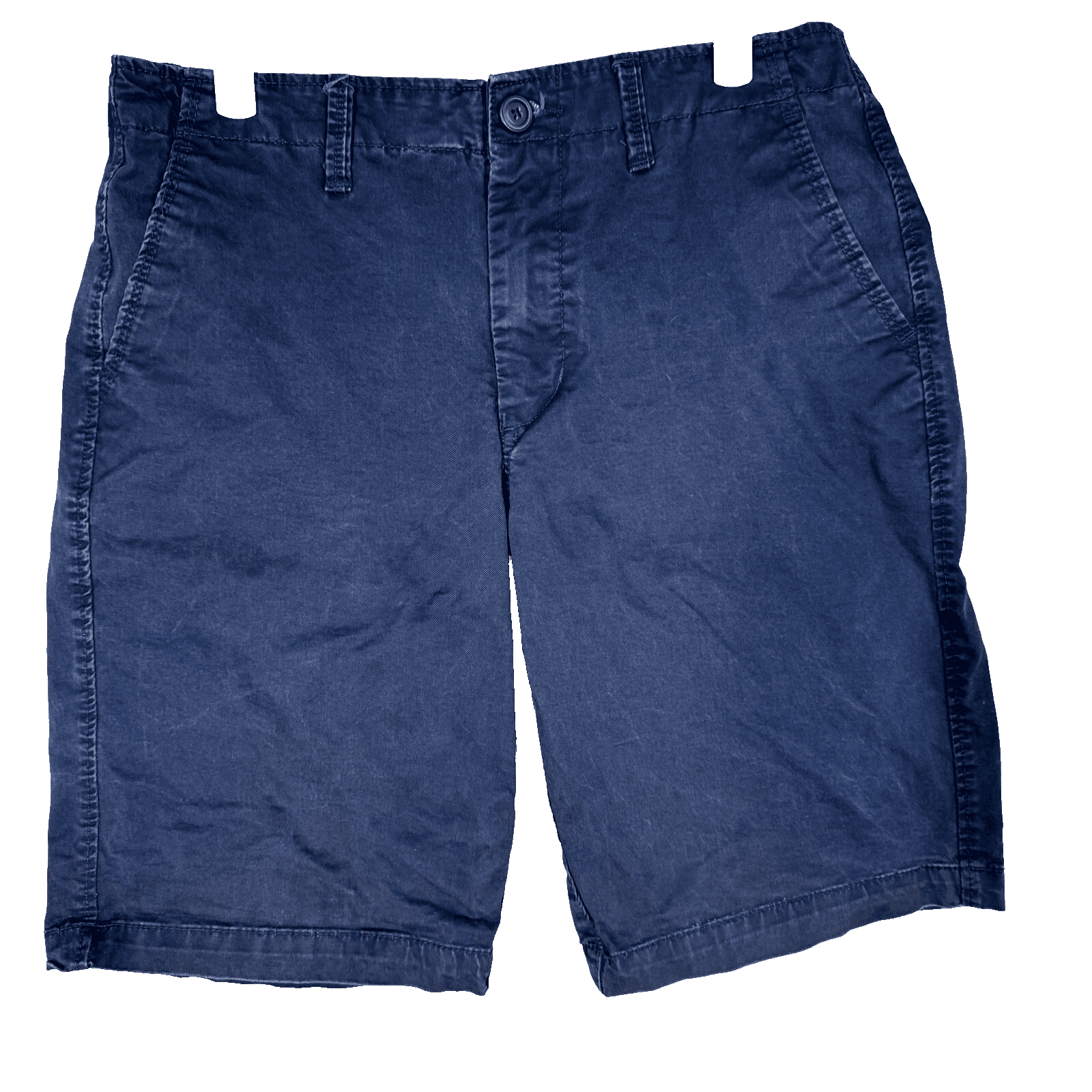 Men Chino Shorts Size 32 Blue Mid Rise Flat Front Classic Casual Zip Fly - Image 1