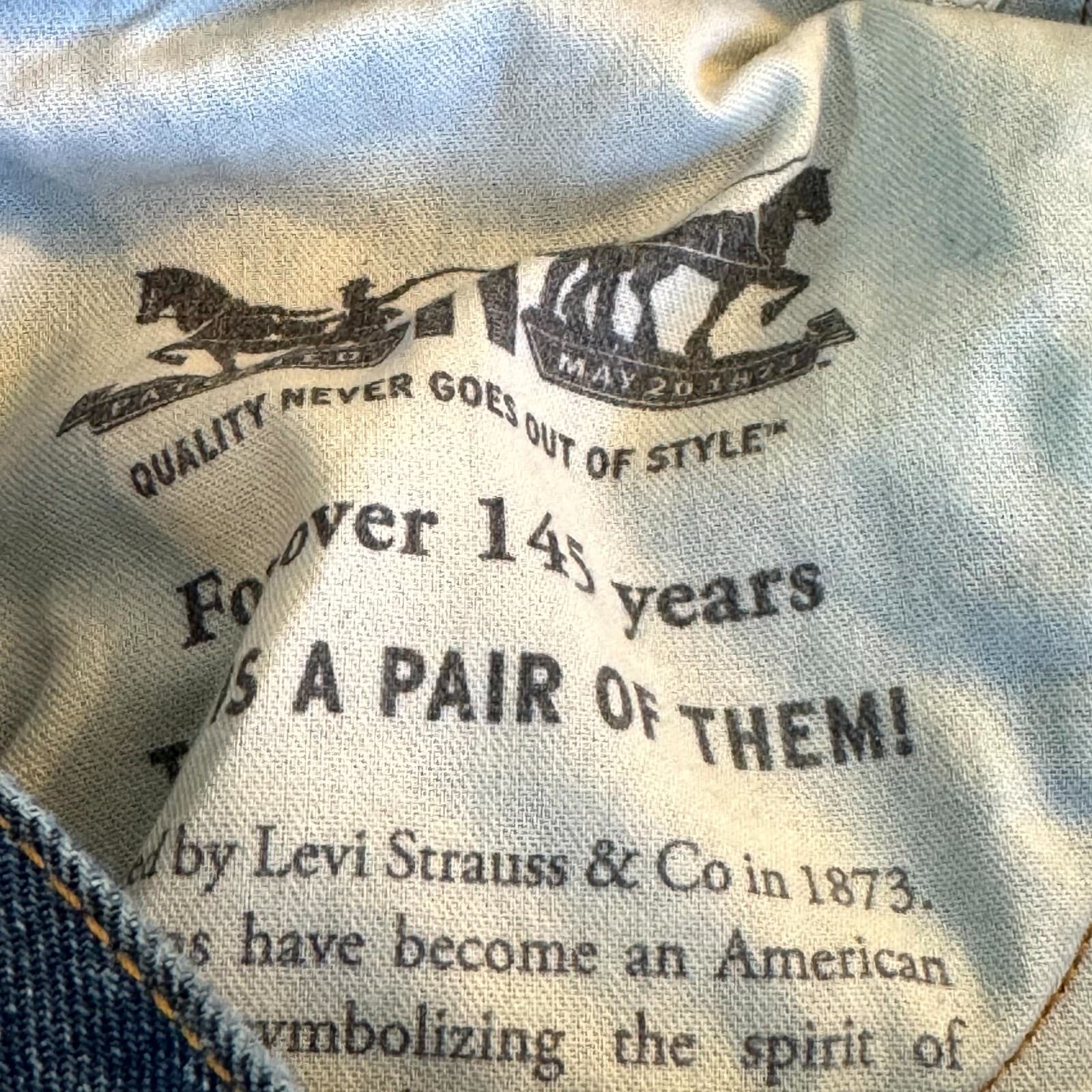 Levi's Western Fit Jeans 40x30 Blue Denim High Rise Straight Leg Cowboy Fit - Thumbnail 11