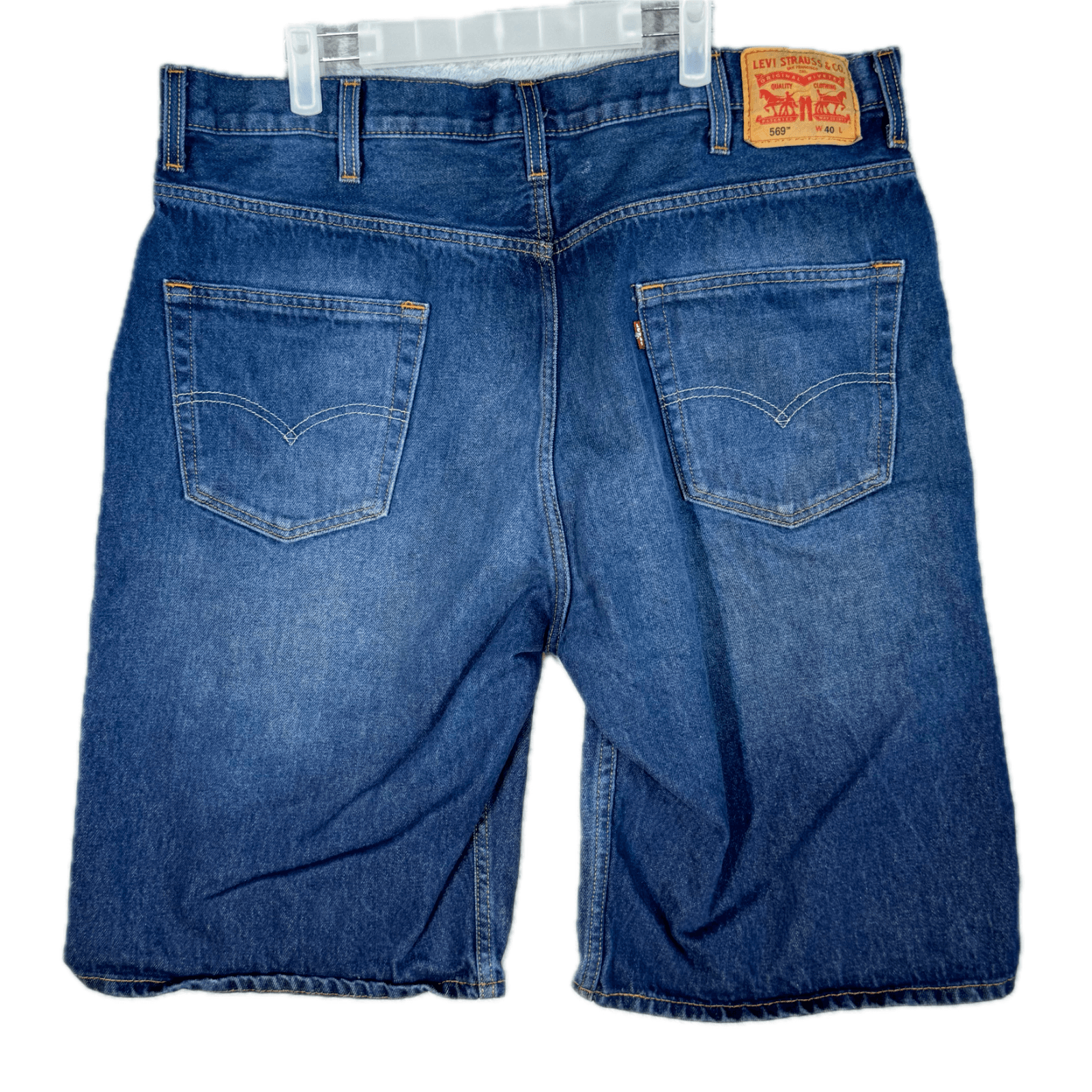 Levi's 569 Men's Shorts 40 Blue Denim High-Rise Loose Fit 5-Pocket - Thumbnail 2