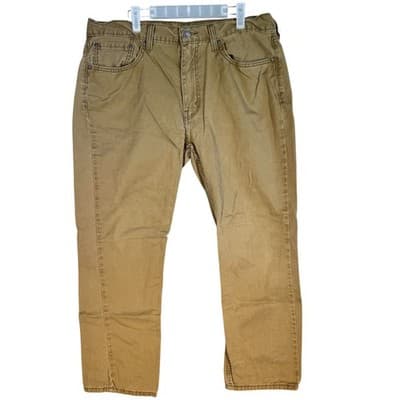 Levis 514 Jeans Mens 38x30 Brown Straight Fit Classic 100% Cotton Pants - Image 1