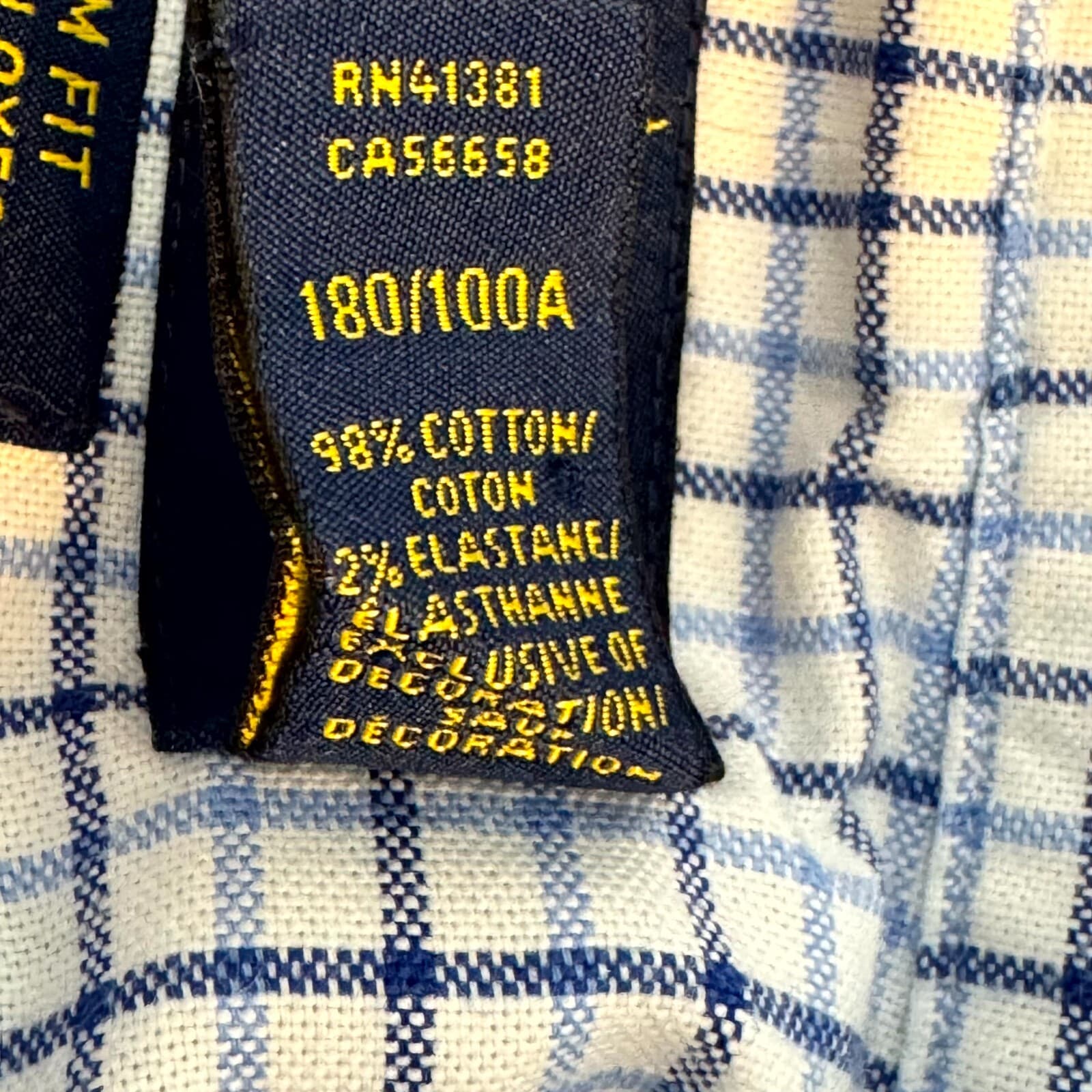 Ralph Lauren Men’s Button Down Shirt Large Blue Plaid Stretch Oxford Slim Fit - Thumbnail 15