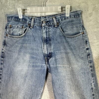 Levis 550 Jeans Mens 34x31 (34x32) Blue Medium Wash Relaxed Tapered Denim - Thumbnail 3