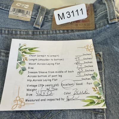 Levis 550 Jeans Mens 42x32 Blue Relaxed Fit 100% Cotton Denim High Rise Tapered - Thumbnail 10