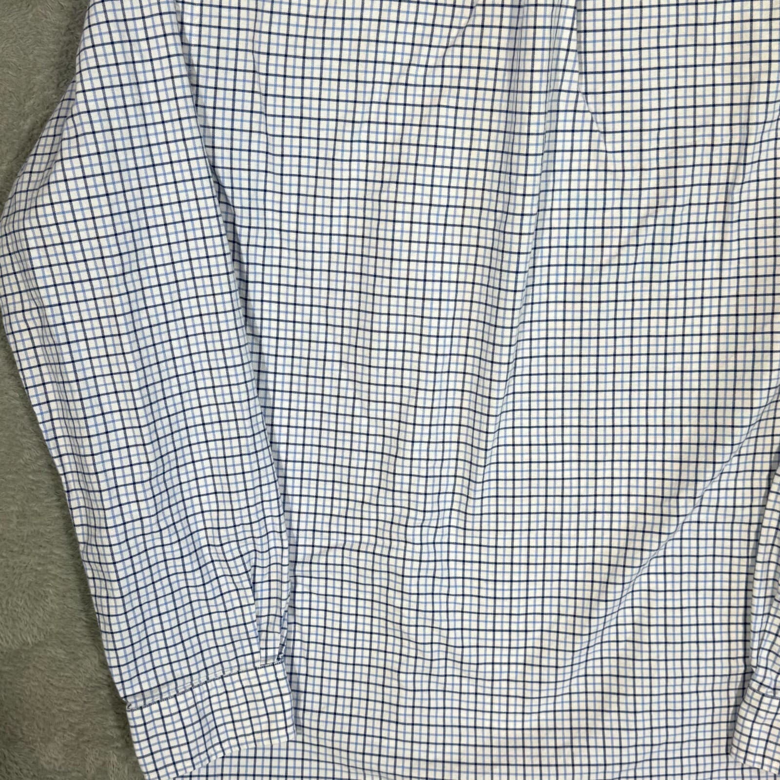 Ralph Lauren Men’s Button Down Shirt Large Blue Plaid Stretch Oxford Slim Fit - Thumbnail 10