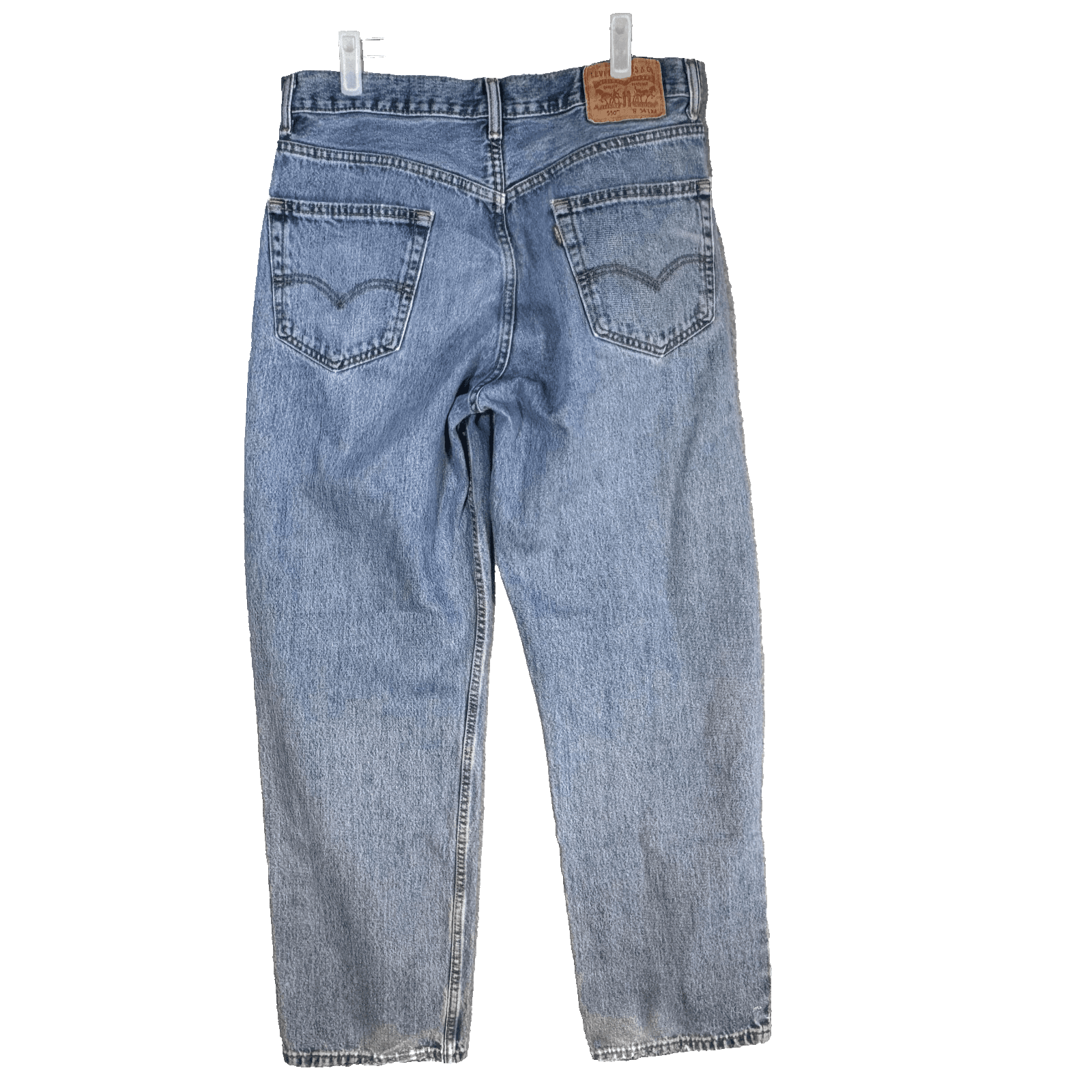 Levis 550 Jeans Mens 34x31 (34x32) Blue Medium Wash Relaxed Tapered Denim - Thumbnail 2
