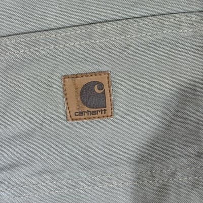 Carhartt Pants Mens 38x34 Beige Washed Duck Work Dungaree B11 DES Cotton - Thumbnail 5