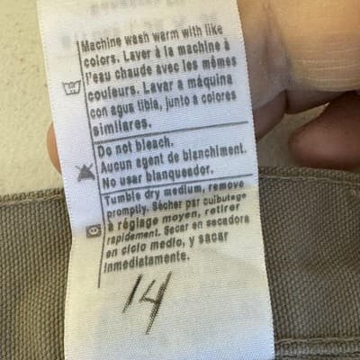 Carhartt Pants Mens 38x34 Beige Washed Duck Work Dungaree B11 DES Cotton - Thumbnail 8