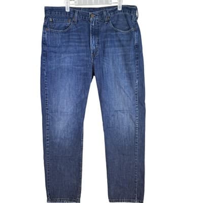 Levis 514 Jeans Mens 36x32 Blue Straight Leg Whiskered 100% Cotton Denim Pants - Image 1