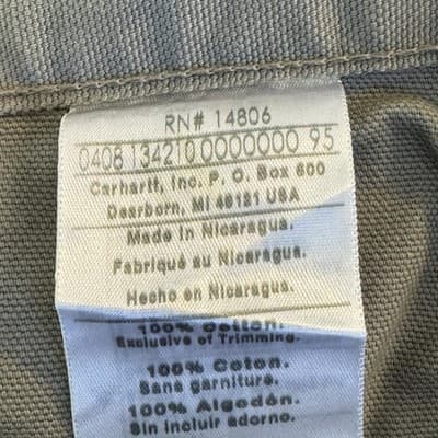 Carhartt Pants Mens 38x34 Beige Washed Duck Work Dungaree B11 DES Cotton - Thumbnail 6