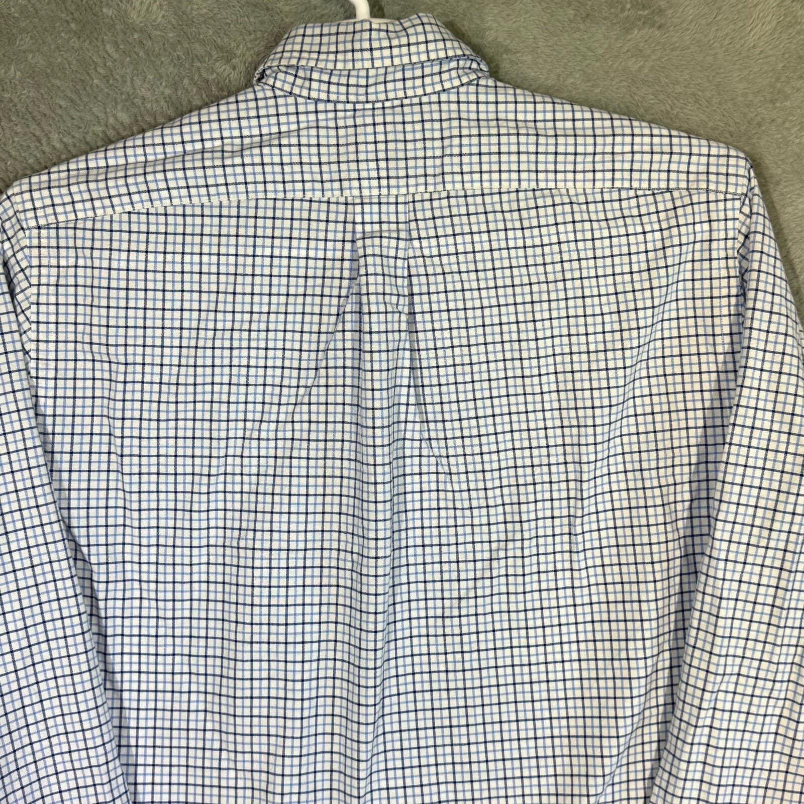 Ralph Lauren Men’s Button Down Shirt Large Blue Plaid Stretch Oxford Slim Fit - Thumbnail 11