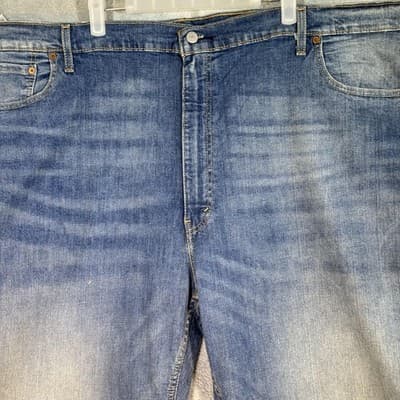 Levis 559 Jeans Mens 52x28 Blue Relaxed Straight Stretch Denim Big Tall - Thumbnail 2