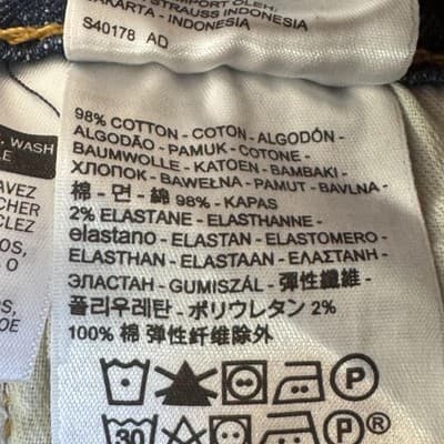 Levis 559 Jeans Mens 52x28 Blue Relaxed Straight Stretch Denim Big Tall - Thumbnail 10