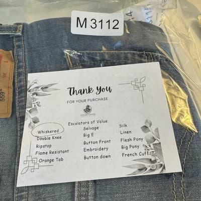 Levis 559 Jeans Mens 52x28 Blue Relaxed Straight Stretch Denim Big Tall - Thumbnail 14