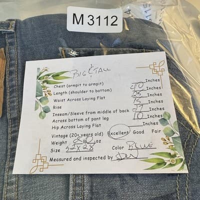 Levis 559 Jeans Mens 52x28 Blue Relaxed Straight Stretch Denim Big Tall - Thumbnail 15