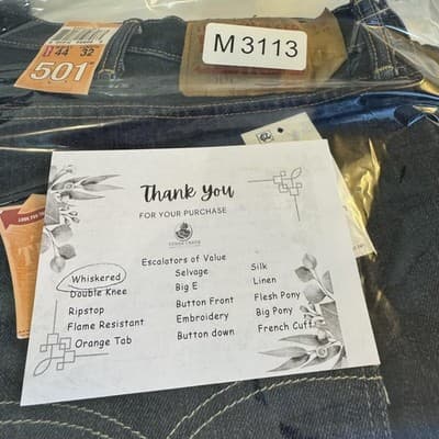 Levis 501 Jeans Mens 44x32 Blue Original Fit Straight Leg Button Fly Denim - Thumbnail 13