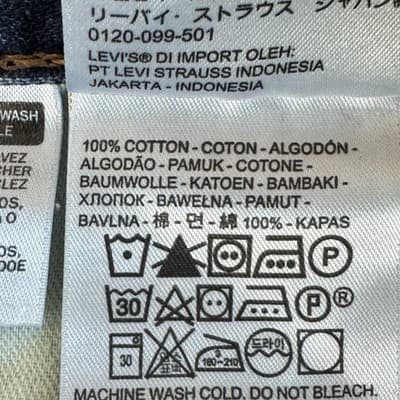 Levis 514 Jeans Mens 36x32 Blue Straight Leg Whiskered 100% Cotton Denim Pants - Thumbnail 5
