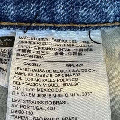 Levis 559 Jeans Mens 38x30 Blue Whiskered Relaxed Straight Denim Mid Rise Pants - Thumbnail 4