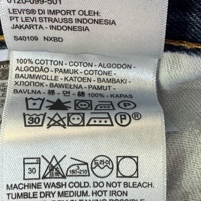 Levis 505 Jeans Mens 33x34 Blue Denim Straight Leg Medium Wash Red Tab - Thumbnail 7
