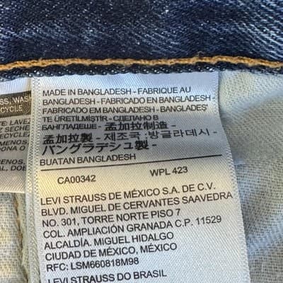 Levis 505 Jeans Mens 33x34 Blue Denim Straight Leg Medium Wash Red Tab - Thumbnail 6