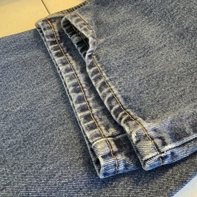 Levis 505 Jeans Mens 33x34 Blue Denim Straight Leg Medium Wash Red Tab - Thumbnail 10