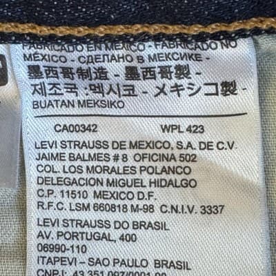 Levis 501 Jeans Mens 44x32 Blue Original Fit Straight Leg Button Fly Denim - Thumbnail 9