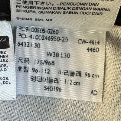 Levis 505 Jeans Mens 38x30 Black Straight Leg Denim Classic Fit 100% Cotton - Thumbnail 7