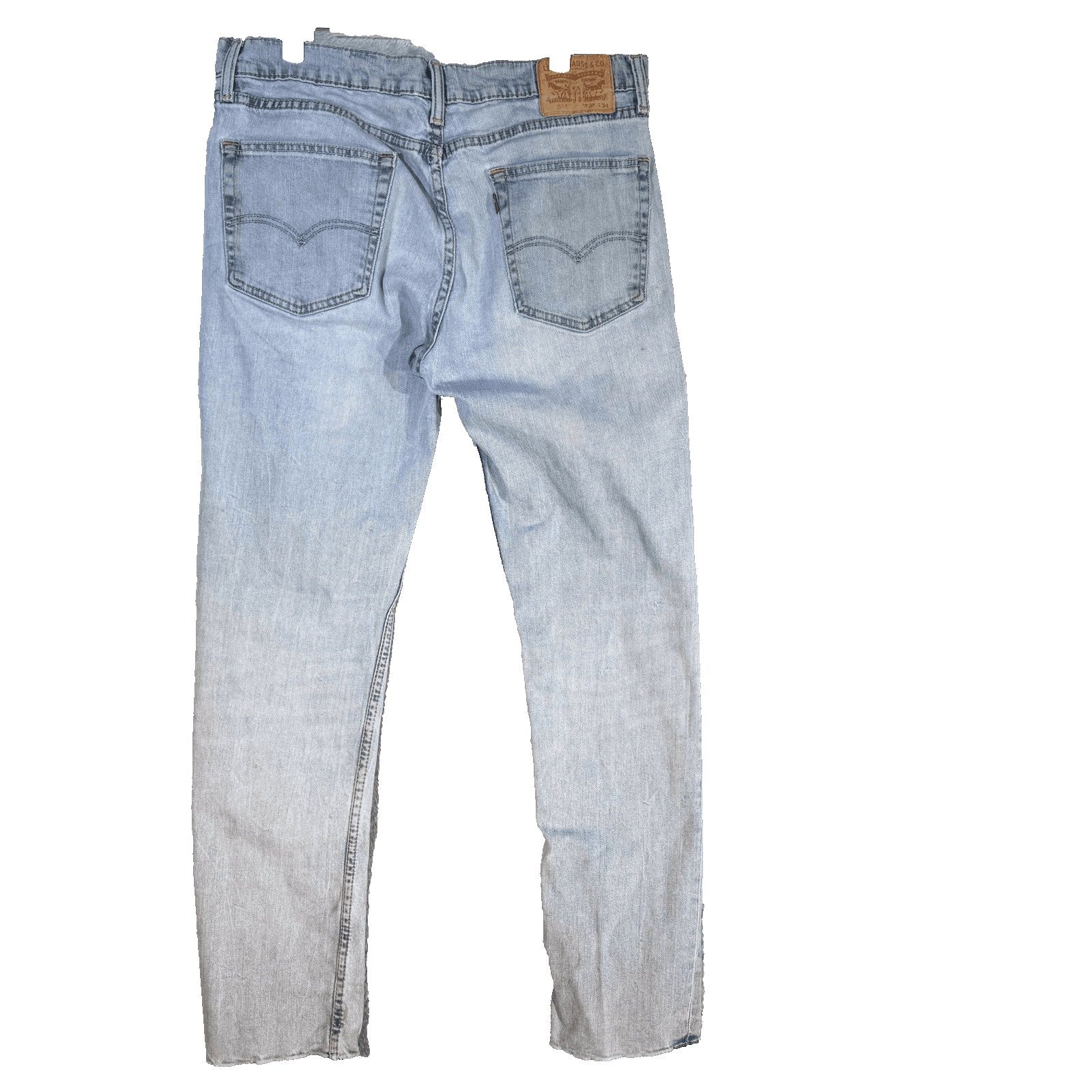 Levis 511 Jeans Mens 34x33 (36x34) Light Wash Blue Slim Taper Stretch Denim - Thumbnail 2