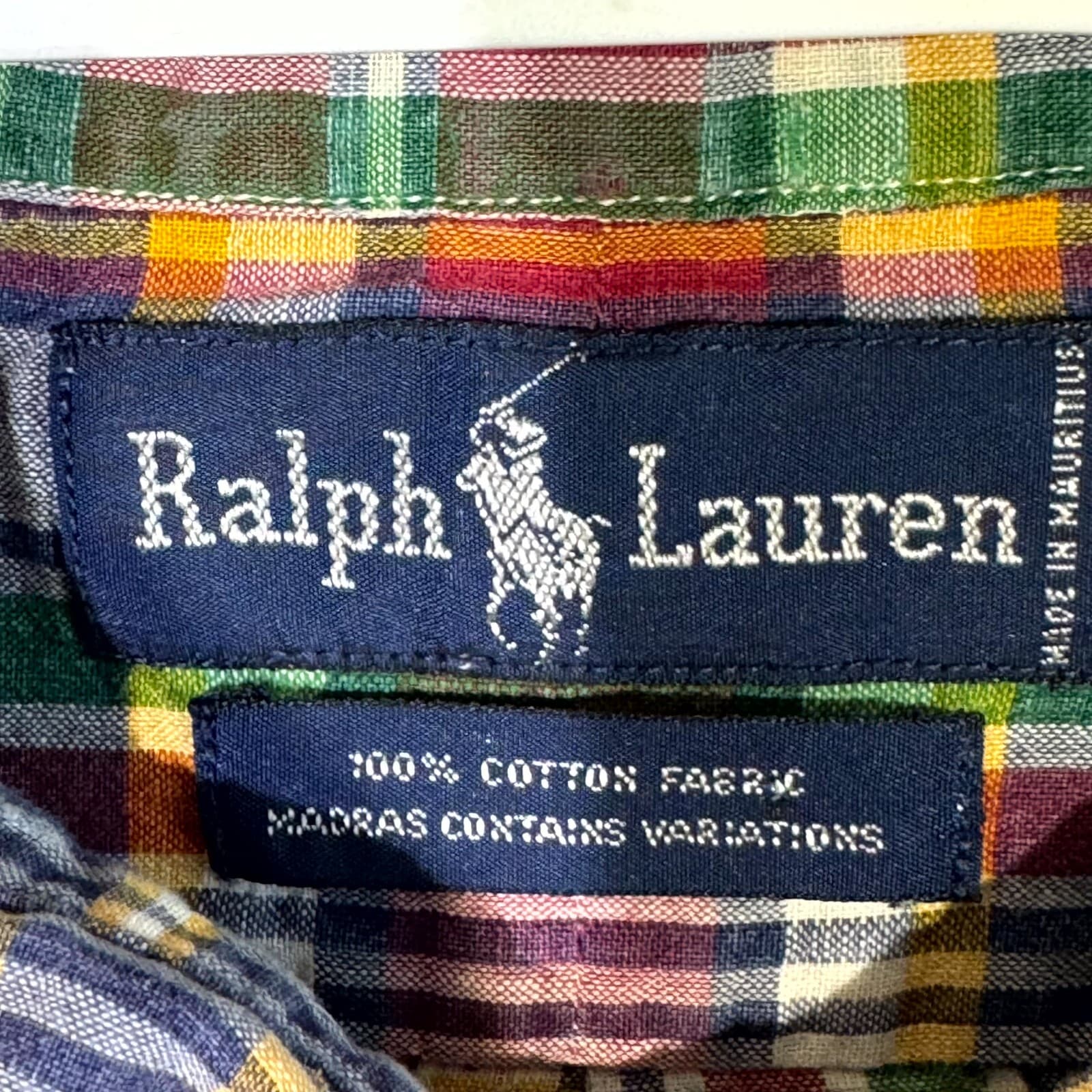 Ralph Lauren Men’s Button Down Shirt Large Multicolor Plaid 100% Cotton - Thumbnail 8