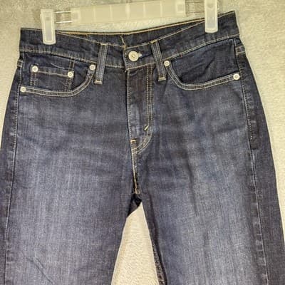 Levis 514 Jeans Mens 28x30 Dark Wash Straight Leg Stretch Denim Blue Mid Rise - Thumbnail 2