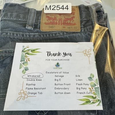 Levis 505 Jeans Mens 38x32 Blue Denim Straight Leg Classic Fit Medium Wash - Thumbnail 8