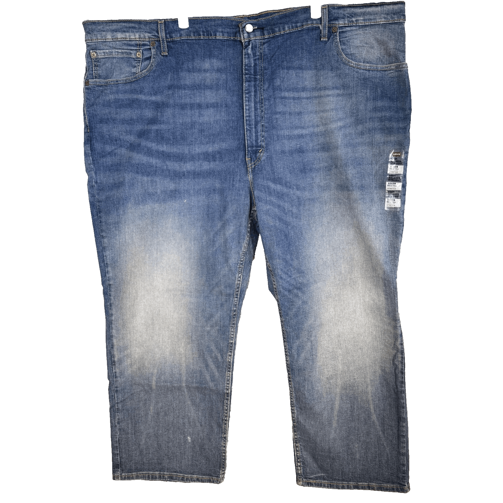 Levis 559 Jeans Mens 52x28 Blue Relaxed Straight Stretch Denim Big Tall - Image 1