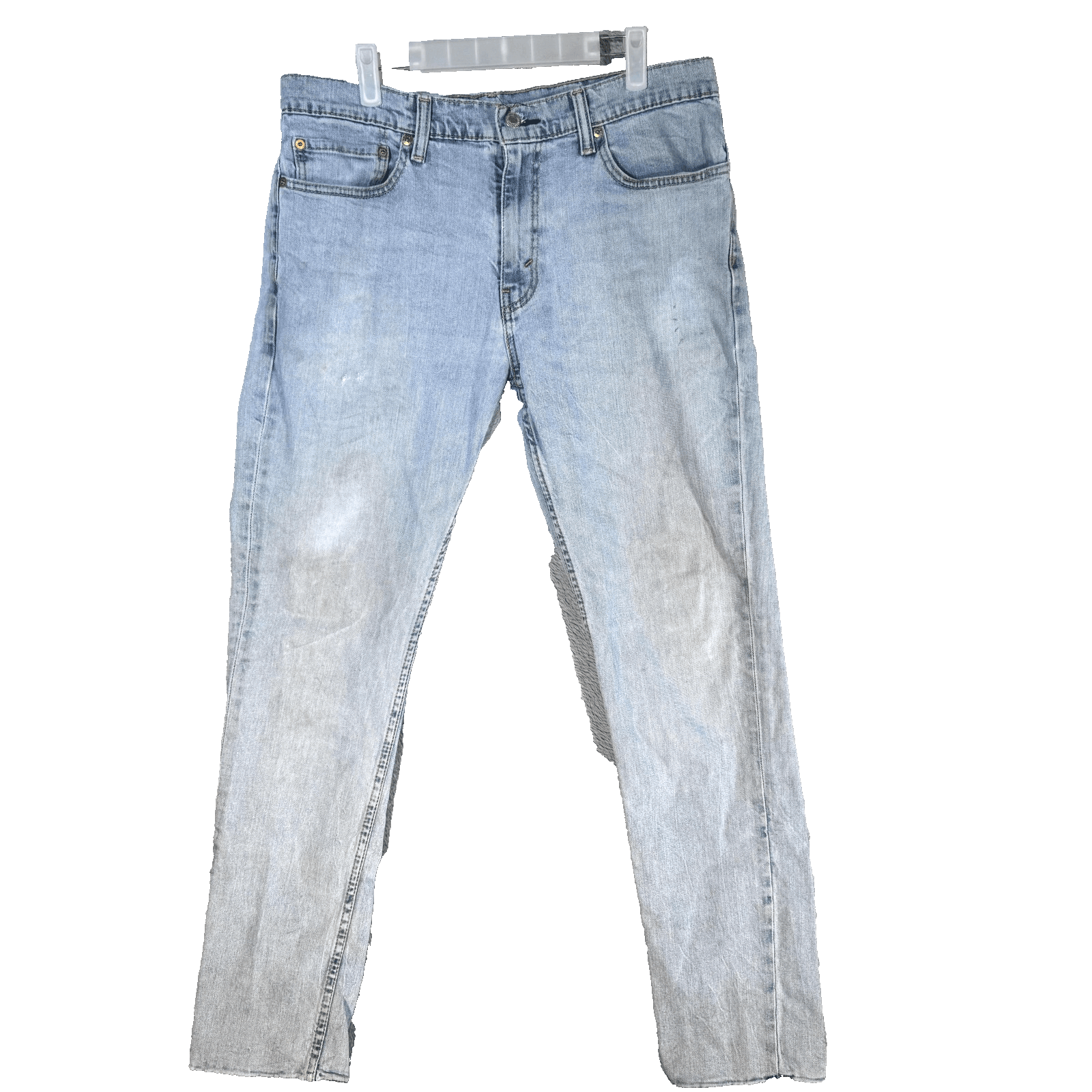 Levis 511 Jeans Mens 34x33 (36x34) Light Wash Blue Slim Taper Stretch Denim - Image 1