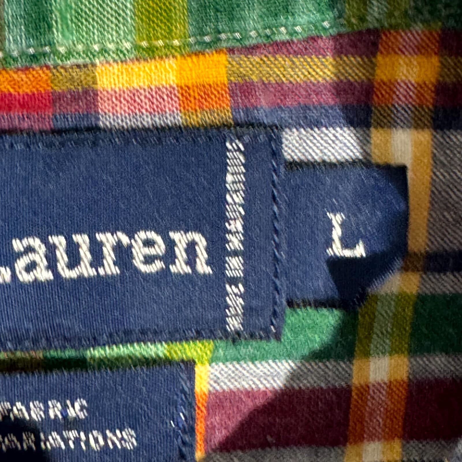 Ralph Lauren Men’s Button Down Shirt Large Multicolor Plaid 100% Cotton - Thumbnail 10