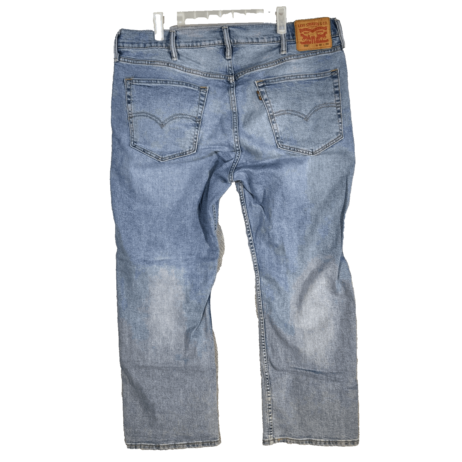 Levis 559 Jeans Mens 38x30 Blue Whiskered Relaxed Straight Denim Mid Rise Pants - Thumbnail 2