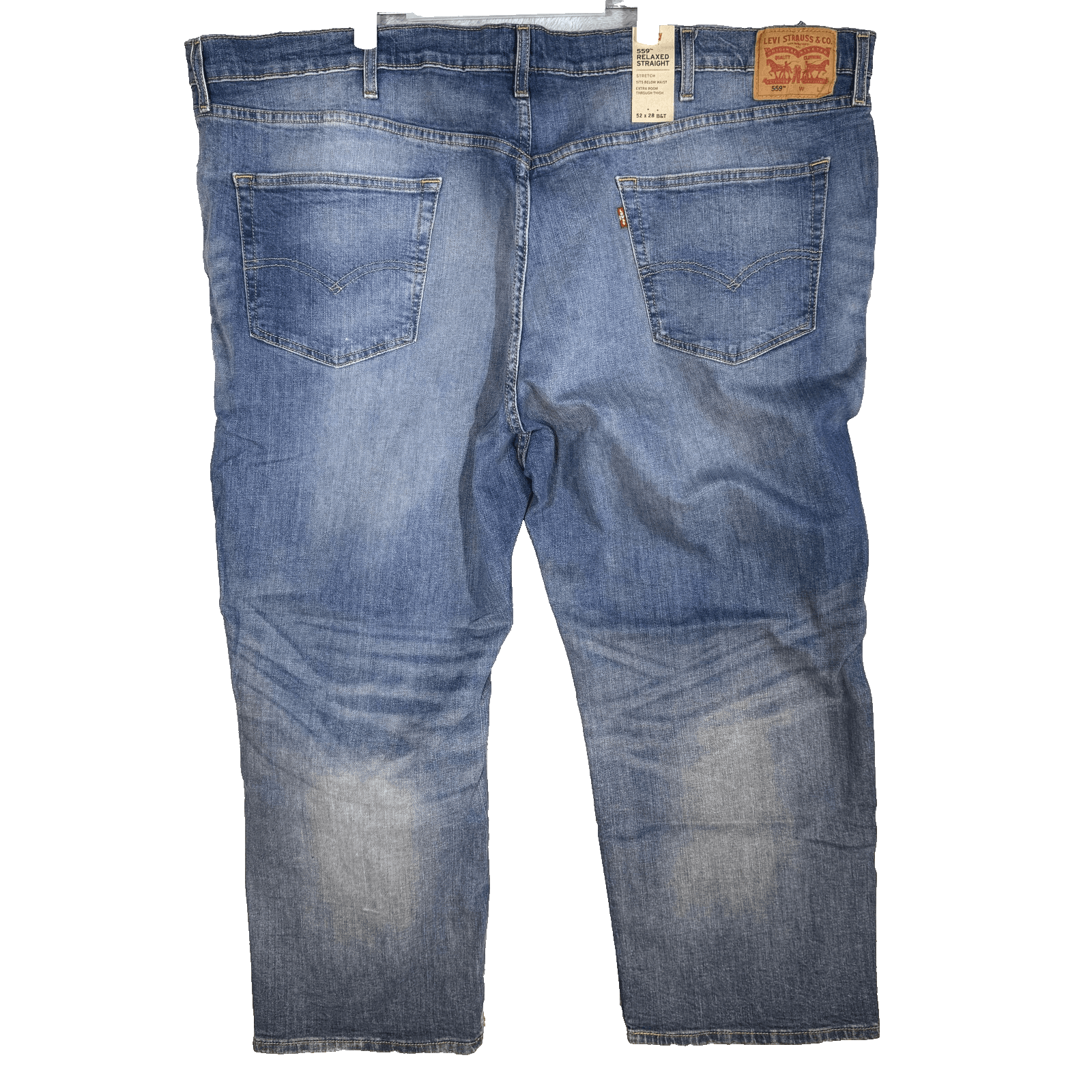 Levis 559 Jeans Mens 52x28 Blue Relaxed Straight Stretch Denim Big Tall - Thumbnail 5