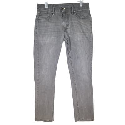 Levis 511 Jeans Mens 30x30 Gray Slim Fit Stretch Whiskering Denim Pants - Image 1
