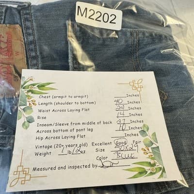 Levis 559 Jeans Mens 50x29 Blue Comfort Fit Denim Distressed Worn Hem Y2k - Thumbnail 10