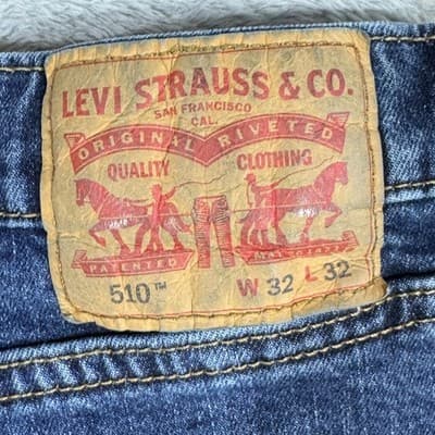 Levis 510 Jeans Mens 32x32 Blue Slim Fit Tapered Stretch Denim Pants Modern - Thumbnail 3