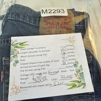 Levis 510 Jeans Mens 32x32 Blue Slim Fit Tapered Stretch Denim Pants Modern - Thumbnail 8