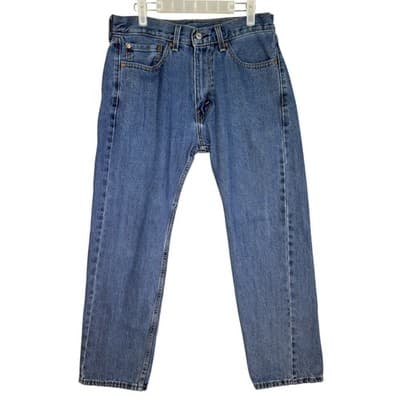 Levis 505 Jeans Mens 32x29 Blue Straight Leg Medium Wash Denim Classic Pants - Image 1