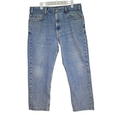 Vintage Levis 505 Jeans Mens 36x27 Blue Regular Fit Straight Leg Mid Wash 90s - Image 1